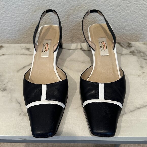 Talbots Navy and White Slingback Shoe - Picture 1 of 5